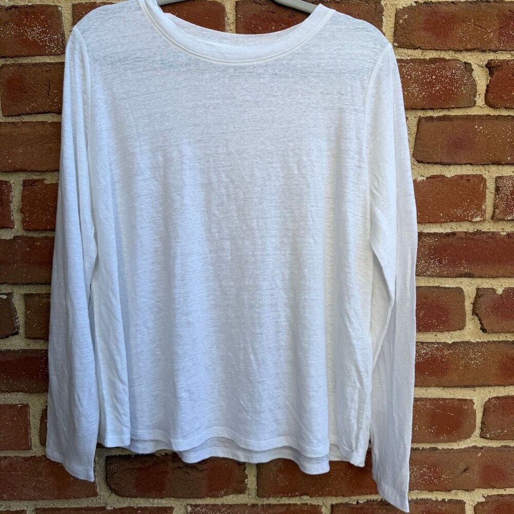 Eileen Fisher Women's Crew Neck Long Sleeve Pullover Top White Medium SCRATCH/De